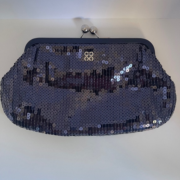COACH sequin clutch. Grey/graphite - Picture 1 of 9